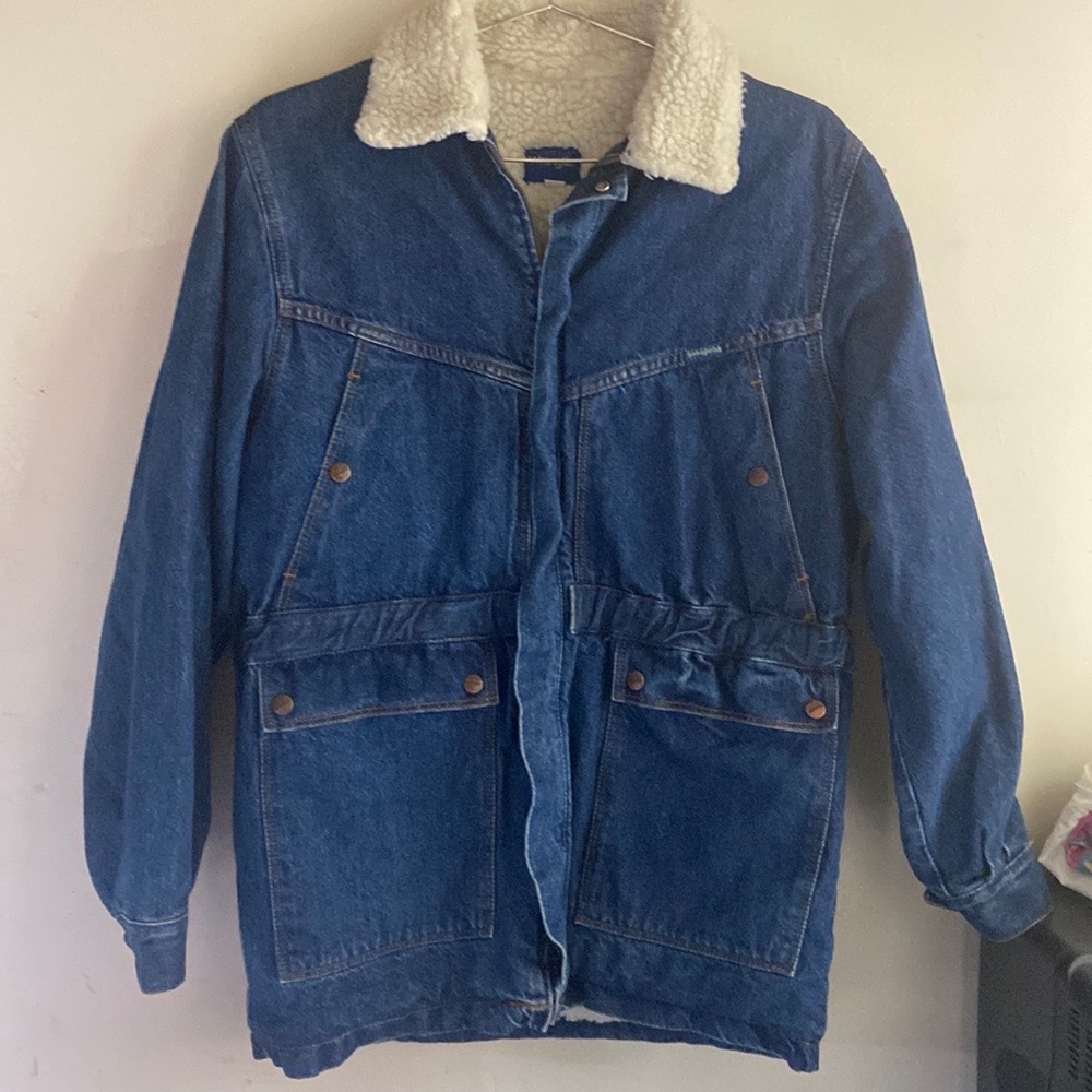 Wrangler Denim Sherpa Lined Barn Coat